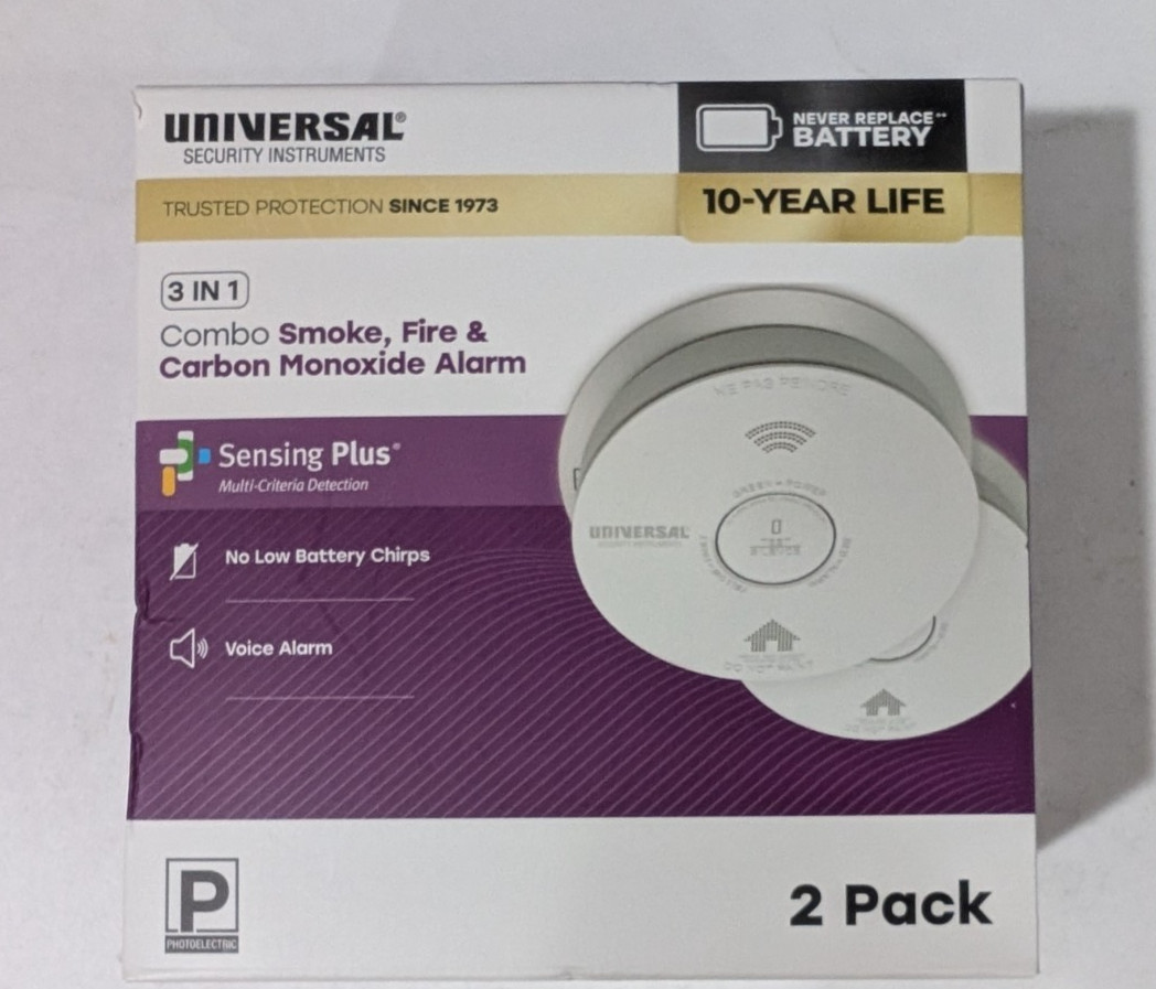 USI 2-Pack 10-Year Battery Combination Smoke and Carbon Monoxide Detector. New gallery