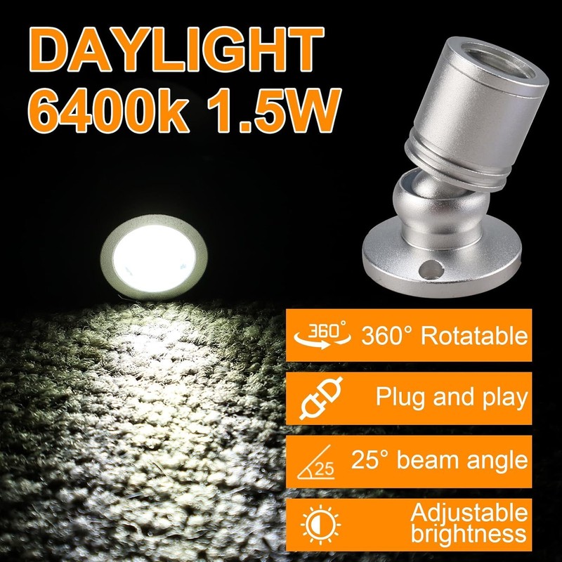 4/8Pack Dimmable LED Mini Spotlight for Display Cabinet Showcase Warm/Cold White gallery
