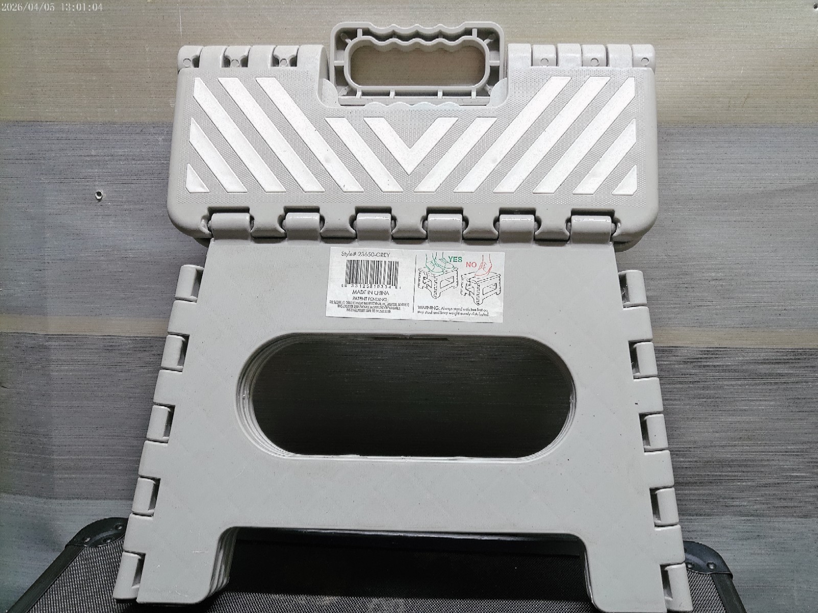 Simplify 9" Folding Step Stool Grey 200lb Capacity Anti-Skid Portable 25650 gallery