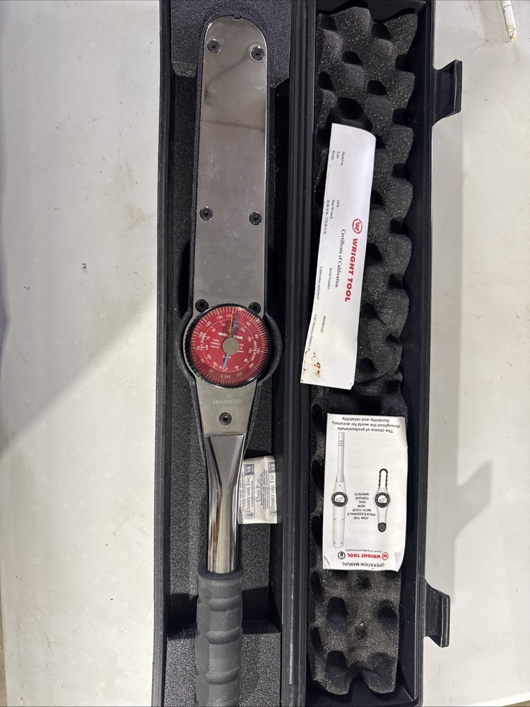 Wright Tool 4470 1/2" Dial Indicator Torque Wrench 0-175 Ft-Lbs