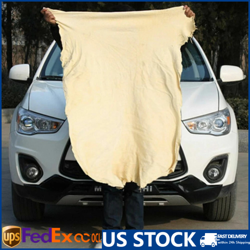 Car Cleaning Cloth Washing Absorbent Drying Shammy Towel Natural Chamois Leather gallery