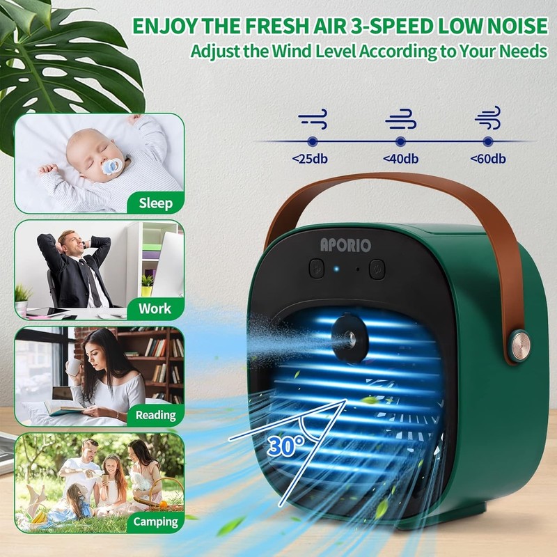 Rechargeable Portable Air Conditioner - 5200mAh, 3 Speeds, Ultra Quiet, Eco-F... gallery