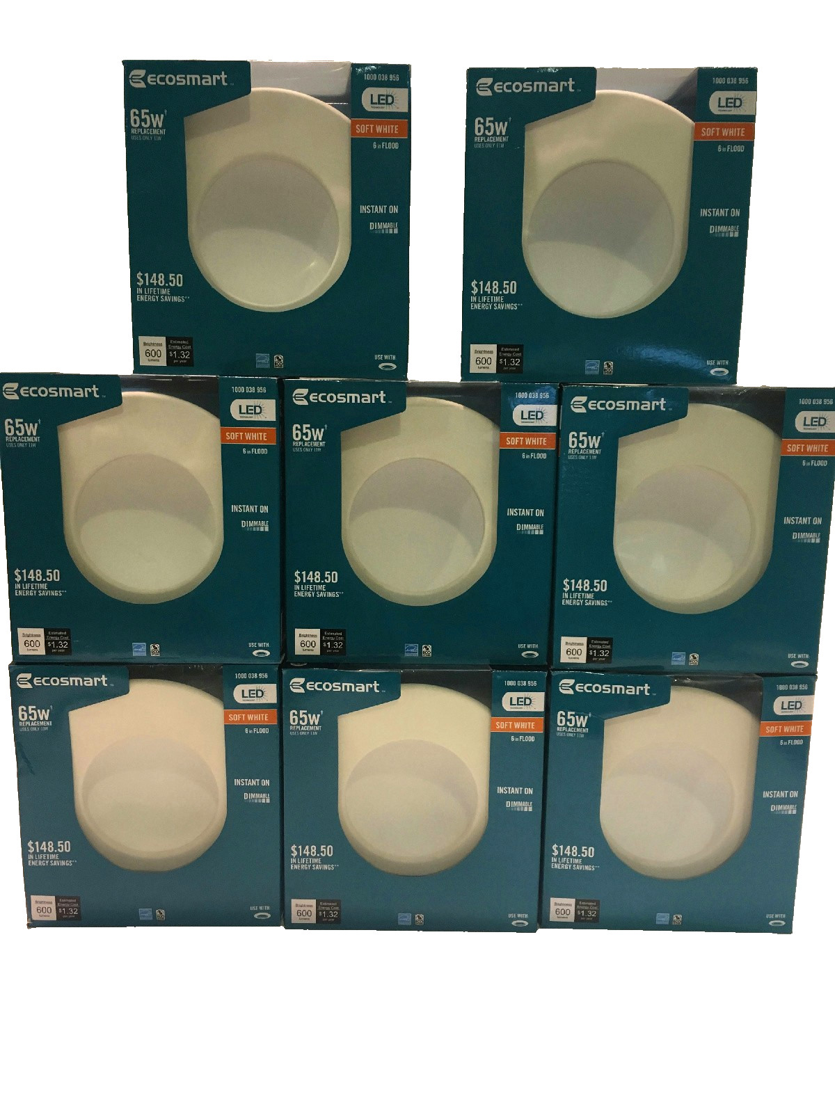 8 PK Ecosmart 65W Equivalent Soft White Dimmable LED Indirect Recessed Downlight gallery