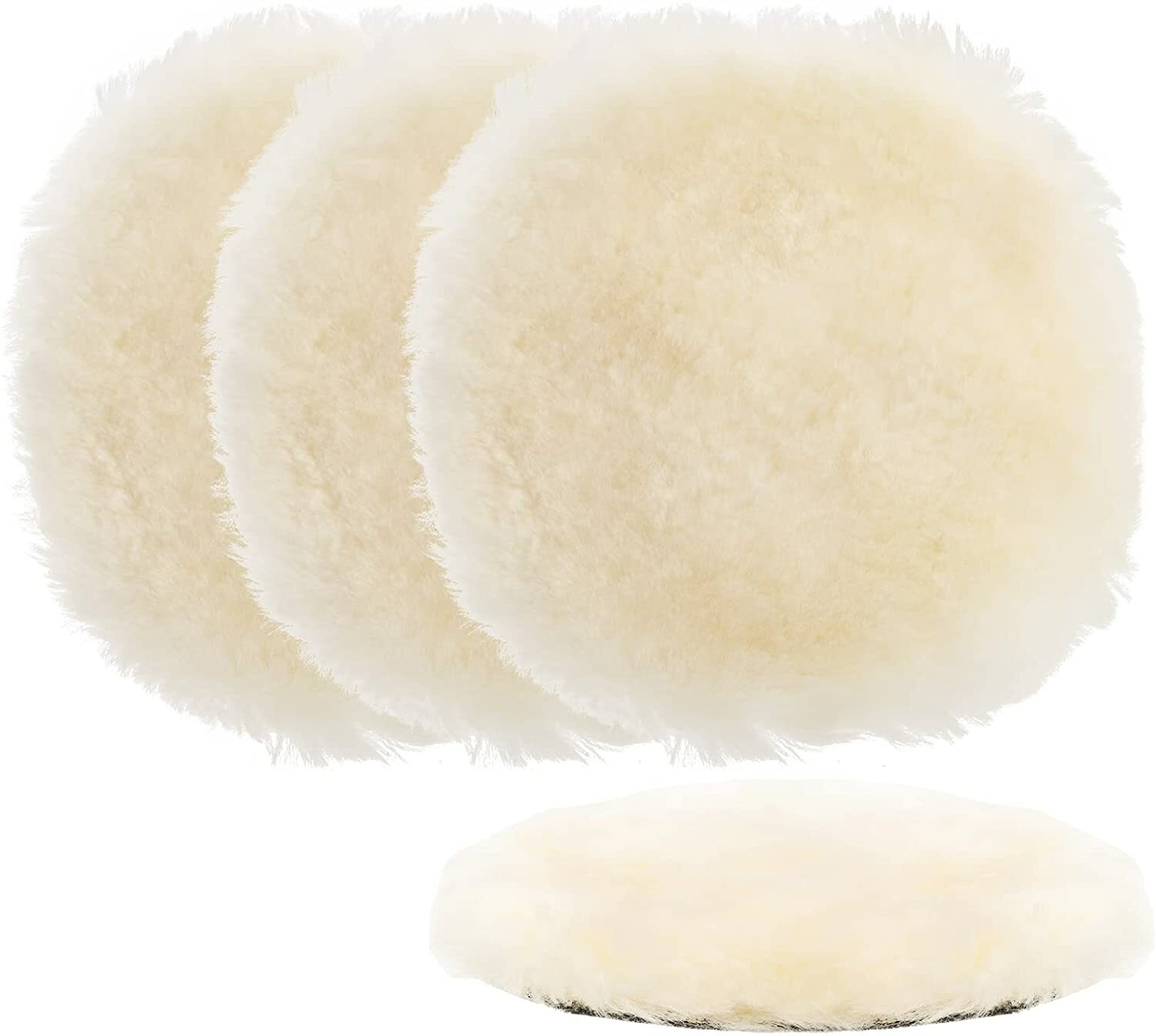 4x Polishing Pads 5 inch Pure Wool Car Buffer Polisher Waxing Buffing Wheel Kit gallery