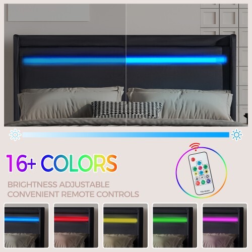 With remote control and bed changing LED light bedboard Easy to assemble gallery