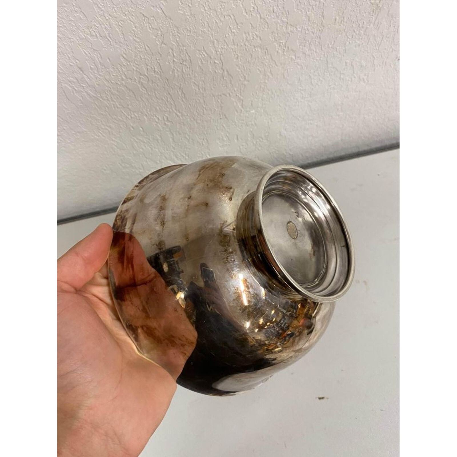 Beautiful 8” Shiny Smooth Silver Bowl Table Decoration gallery