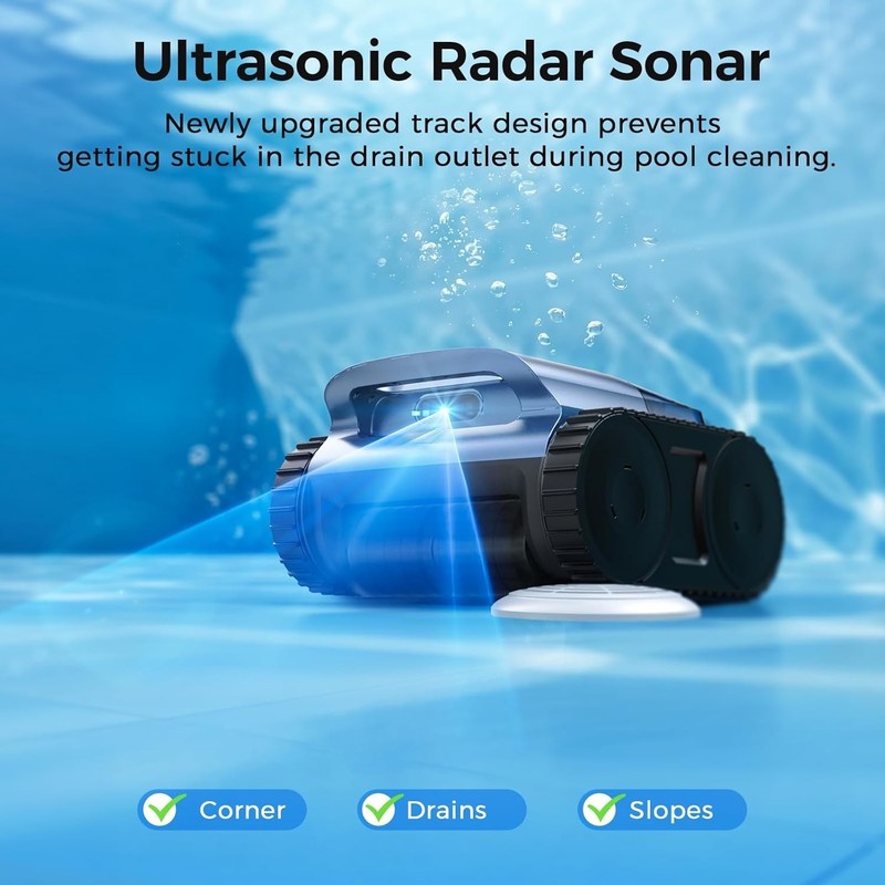 Robotic Pool Cleaner Cordless Inground Pool Vacuum 2150 sq ft 180 min Runtime... gallery