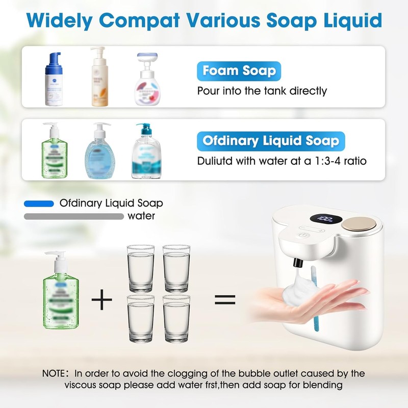 500ml Automatic Soap Dispenser for Kitchen and Bathroom, Touchless Motion Sensor gallery