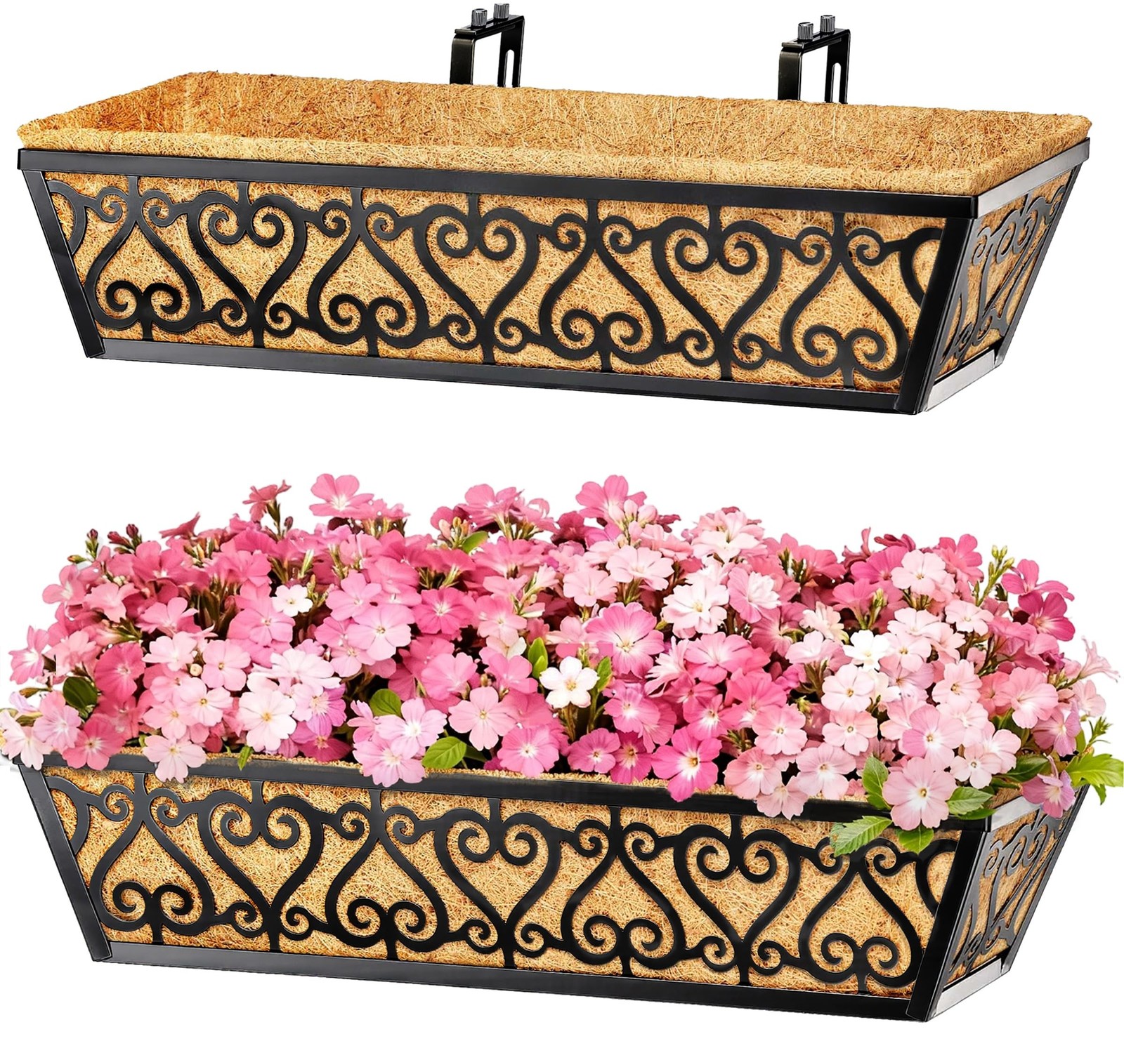 2 Pack 24 Inch Deck Railing Planter Box - Window Boxes Planters with Adjustab... gallery