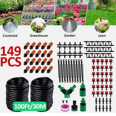 202PC Drip Irrigation System Garden Plant Self Watering Hose Micro Sprinkler Kit