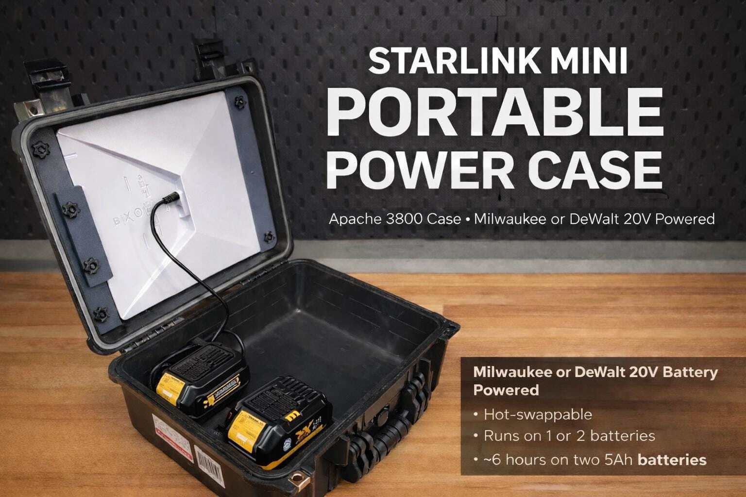 Starlink Mini Portable Case & Battery Power Solution | Apache 3800 - Milwaukee o gallery