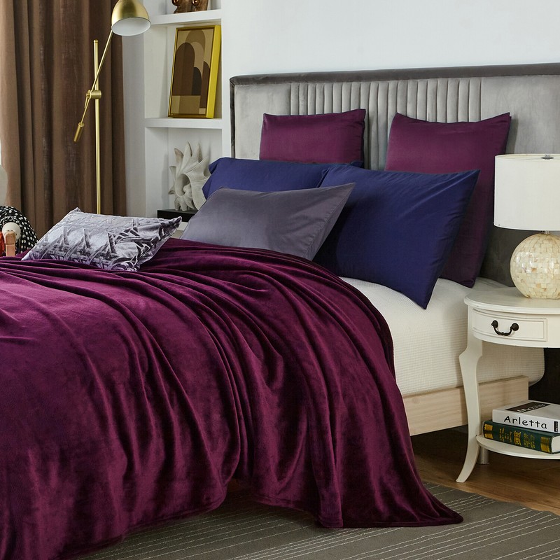 Lightweight Blanket Soft Bed Blankets 5 Solid Colors Throw Twin Queen King Size gallery