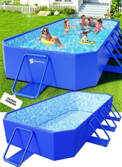 2026 Large Foldable Pool Non-Inflatable Swimming Pool, 118″x73″x20″