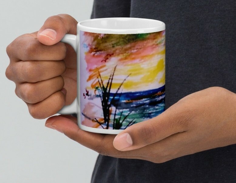 " Peaceful Sunset "Coffee-Tea Mug 11oz, Gift arrives in 2 weeks New 🏖 gallery