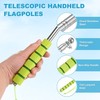 2-Pack Telescopic Handheld Flagpoles, 5.2ft/1.6m Stainless Steel Poles [Green] gallery