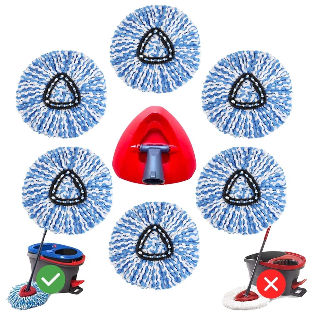 6-Pack Mop Head Replacement for O-Cedar 2-Tank RinseClean Spin Mop Microfiber