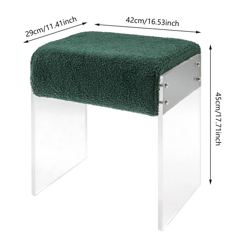 Makeup Stool Modern Minimalist Acrylic Chair Multi-functional Vanity w/ Cushion gallery