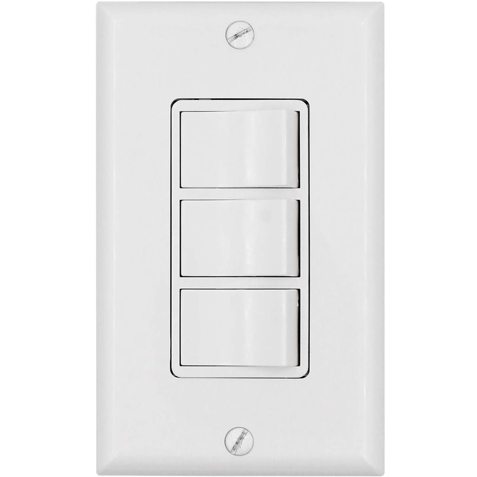 Triple Rocker Light Switch with Wall Plate, 15A 120V Single Pole, 3 Individua... gallery