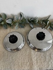 Lustre Craft Replacement Lids Only Set Of 2 Silver Black Cookware Pots Pans