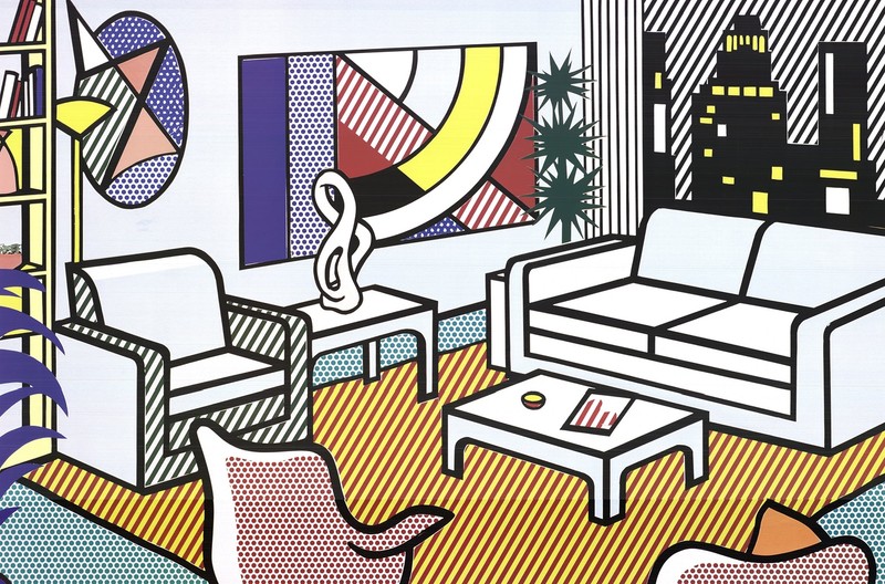 ROY LICHTENSTEIN Interior with Skyline, Collage for Painting 38.5" x 51.25" Post gallery