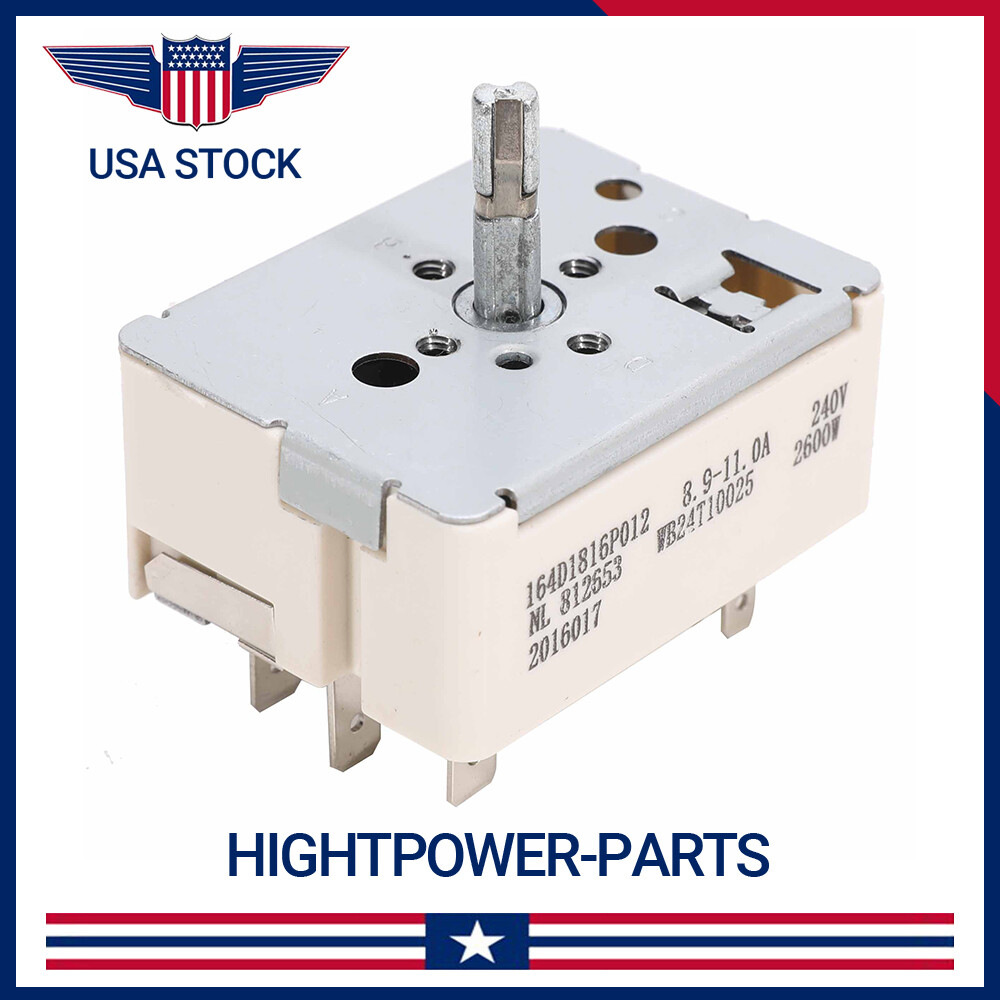 WB24T10025 Surface Burner Control Switch for GE Electric Ranges 8 Inch NL812653