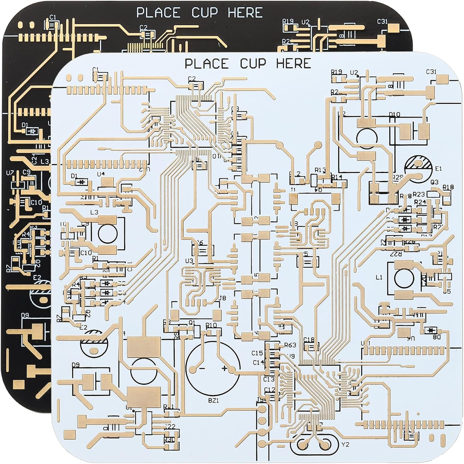 2Pcs Coasters, PCB Coasters Circuit Board Coasters FR-4 Drink Bar Coasters for D gallery