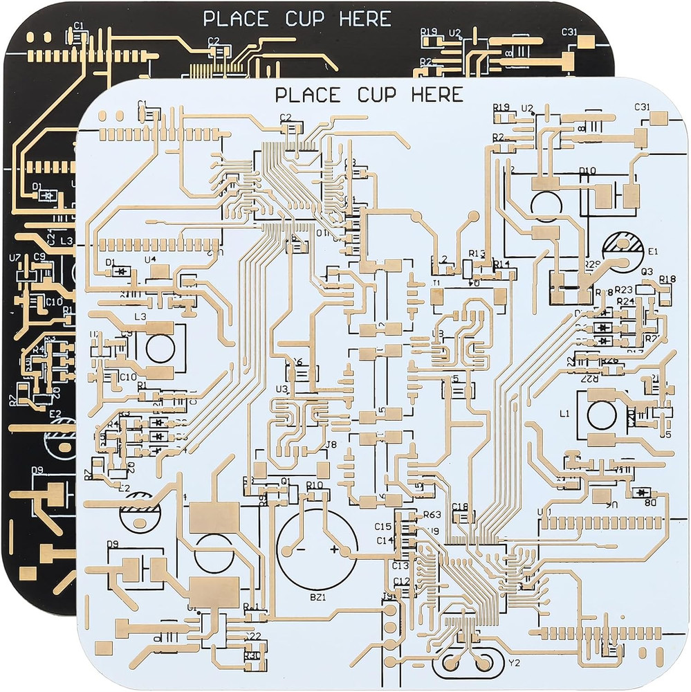 2Pcs Coasters, PCB Coasters Circuit Board Coasters FR-4 Drink Bar Coasters for D