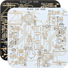 2Pcs Coasters, PCB Coasters Circuit Board Coasters FR-4 Drink Bar Coasters for D