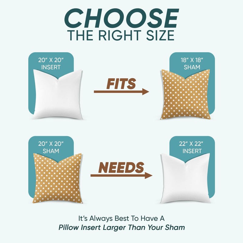 Synthetic Down Alternative Pillow Inserts for Shams - Comfy Pillows for Sleep... gallery