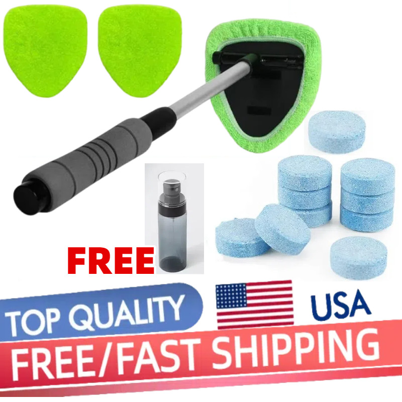 Windshield Cleaning Tool Kit Car Window Glass Wiper Cleaner Brush Pad Extendable gallery