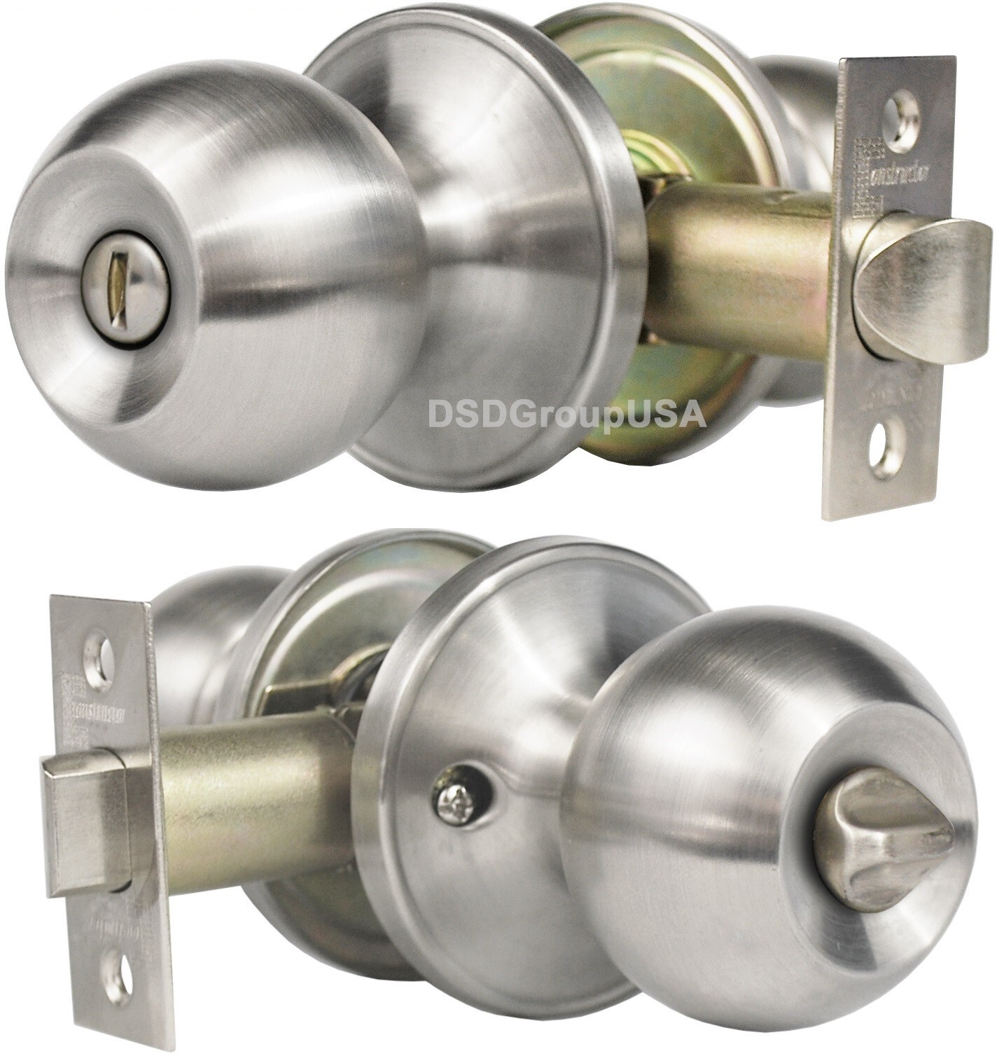 Constructor Privacy NO KEY Door Knob Handle Lock Bed / Bath Satin Nickel gallery