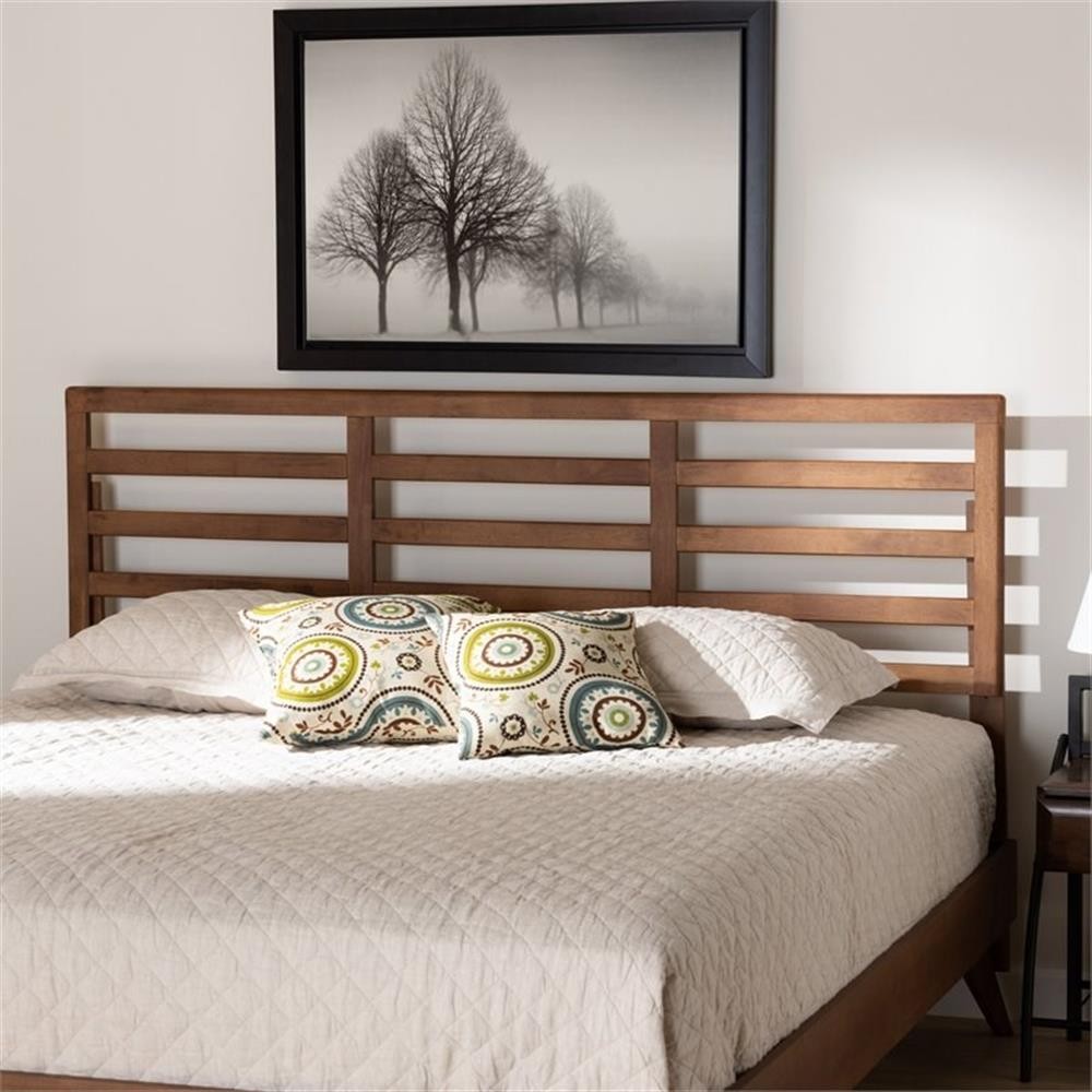 Baxton Studio Akemi Walnut Finished Wood King Size Headboard gallery