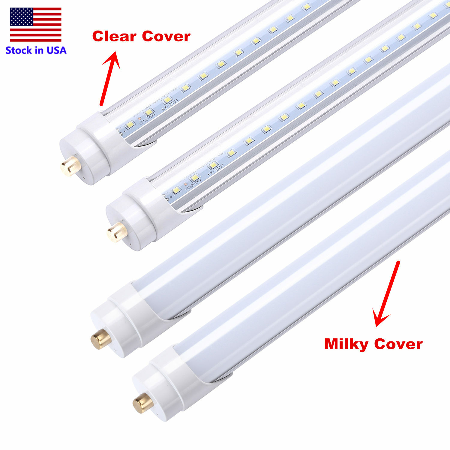 8FT LED Tube Light FA8 Single Pin T8 T12 Fluorescent Shop Light Bulb 4-100Pack gallery