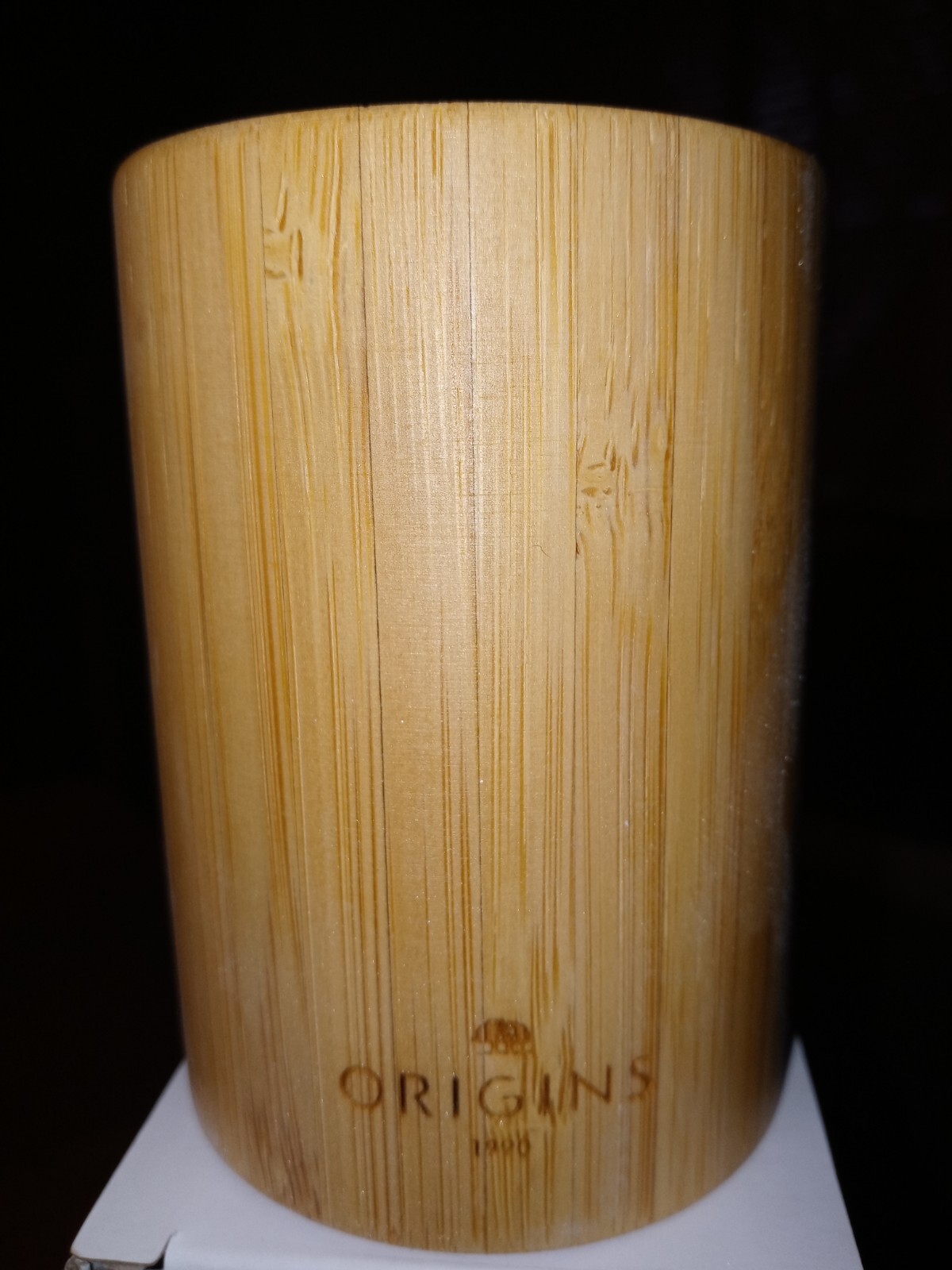 ORIGINS SOLID NATURAL BAMBOO WOODEN COLD CUP 3.5" HOLDS 7 oz. LIQUID NEW IN BOX gallery