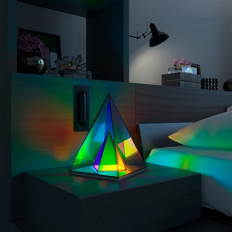 'Pyramid' Modern Table Lamp, Simplistic and Innovative Design, Colorful Trans... gallery