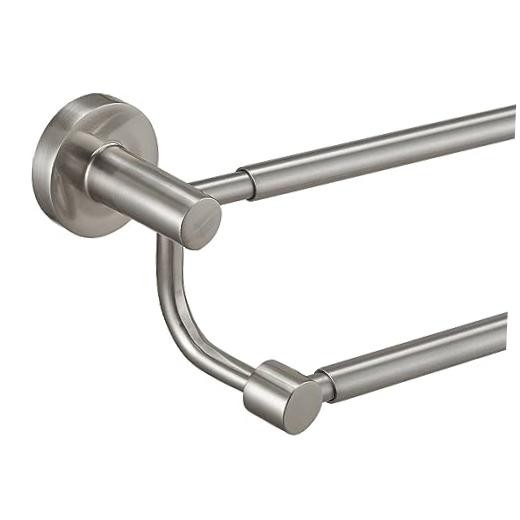 Adjustable 16-26 Inches Double Bath Towel Bar for Bathroom Brushed Nickel gallery