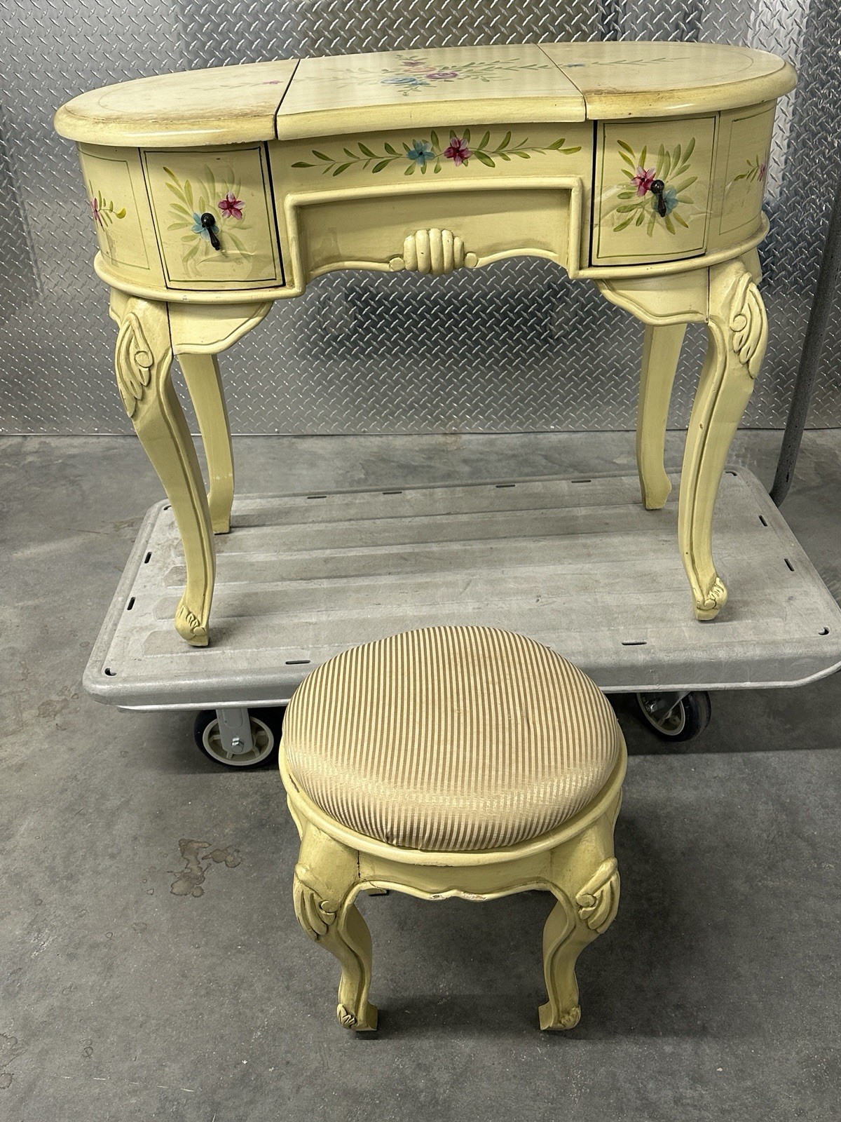 French Victorian Rocco Vanity Chrome Copper Gold Finish Shabby Chic Furniture gallery
