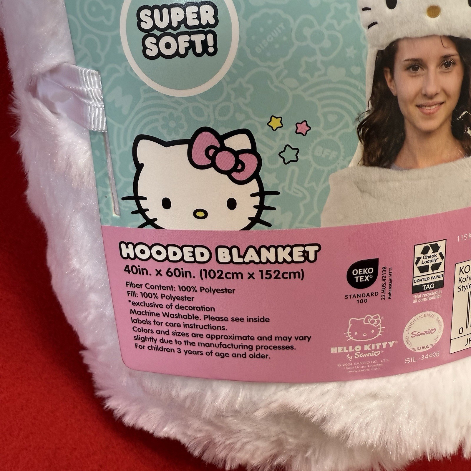 Hello Kitty Hooded Blanket Super Soft Pink 40 in x 60 in Free Shipping gallery