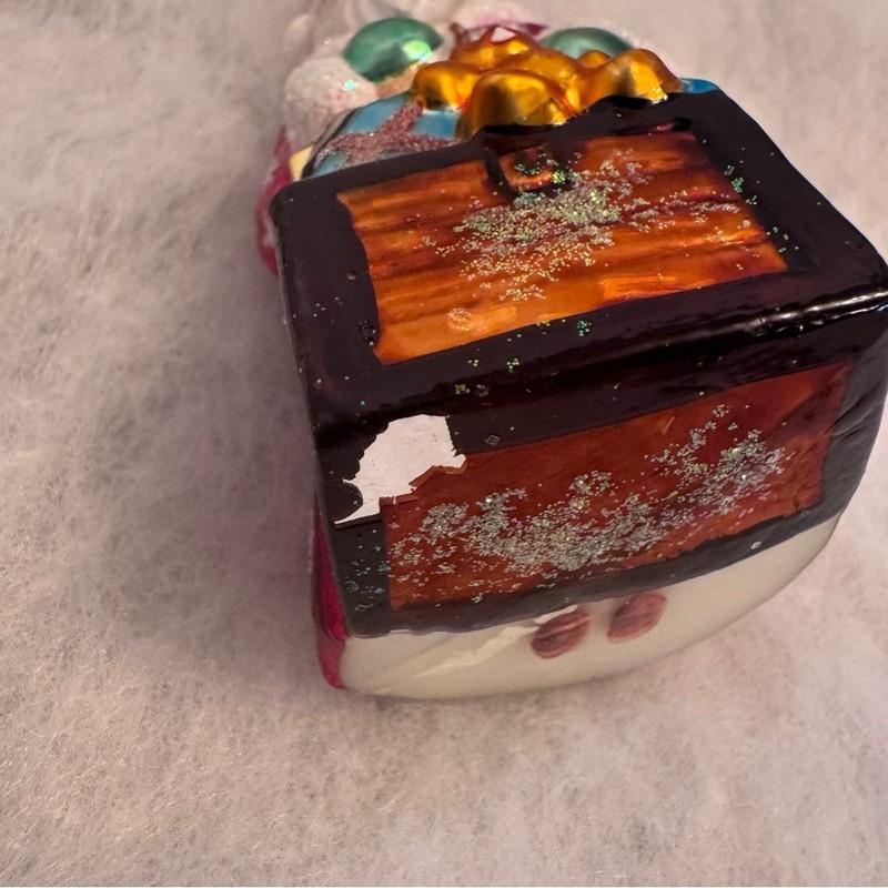 Christopher Radko Tiny Toy Chest with Santa Christmas Ornament READ gallery