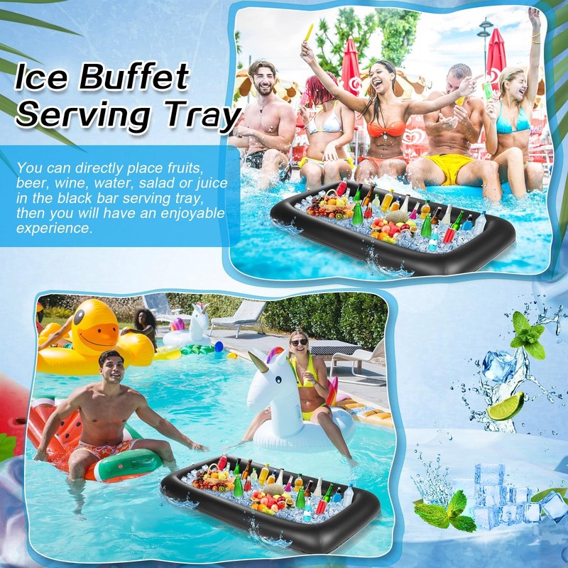 Inflatable Buffet Serving Bar 52 x 24 x 5 Inches, Versatile Drink Cooler, Black gallery