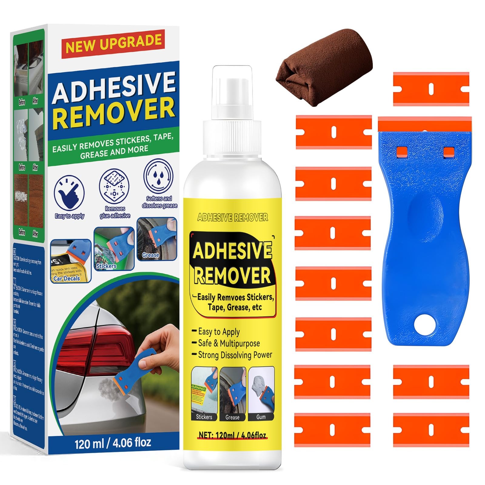 Adhesive Remover Spray 4.06oz, Sticker Remover with Plastic Scraper & 10 Blad... gallery