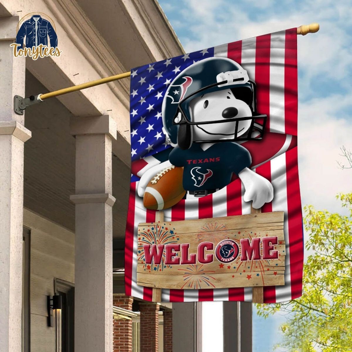 Houston Texans Snoopy Peanuts Welcome Garden Flag FL268 gallery