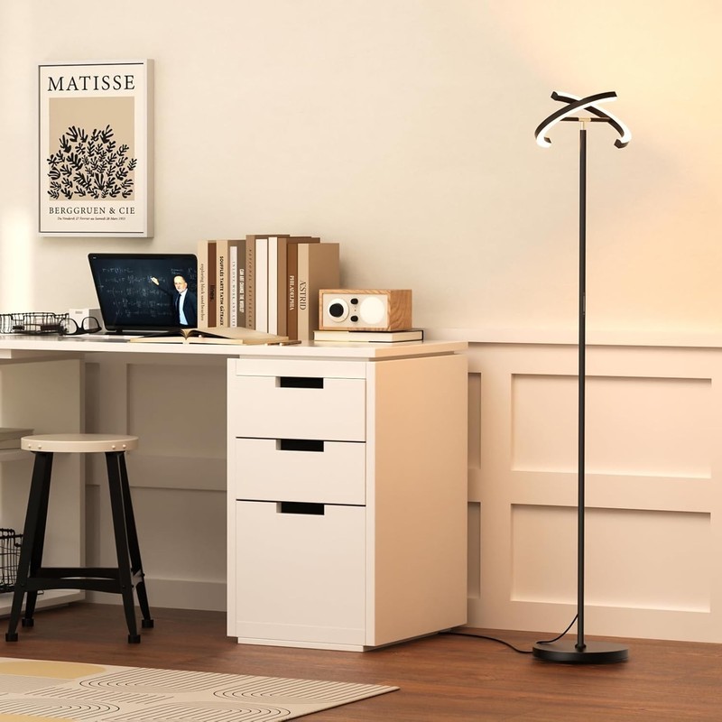 LED Floor Lamp - Rotatable Standing Lamp with Touch & Remote Control, 3000-60... gallery