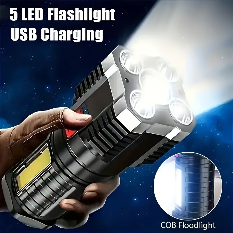 Super Bright LED Torch Flashlight+USB Rechargeable Tactical Camping Outdoor Lamp gallery