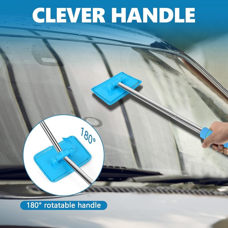 Car Extendable Handle Windshield Cleaner Telescopic Glass Wiper Cleaning Tool US gallery