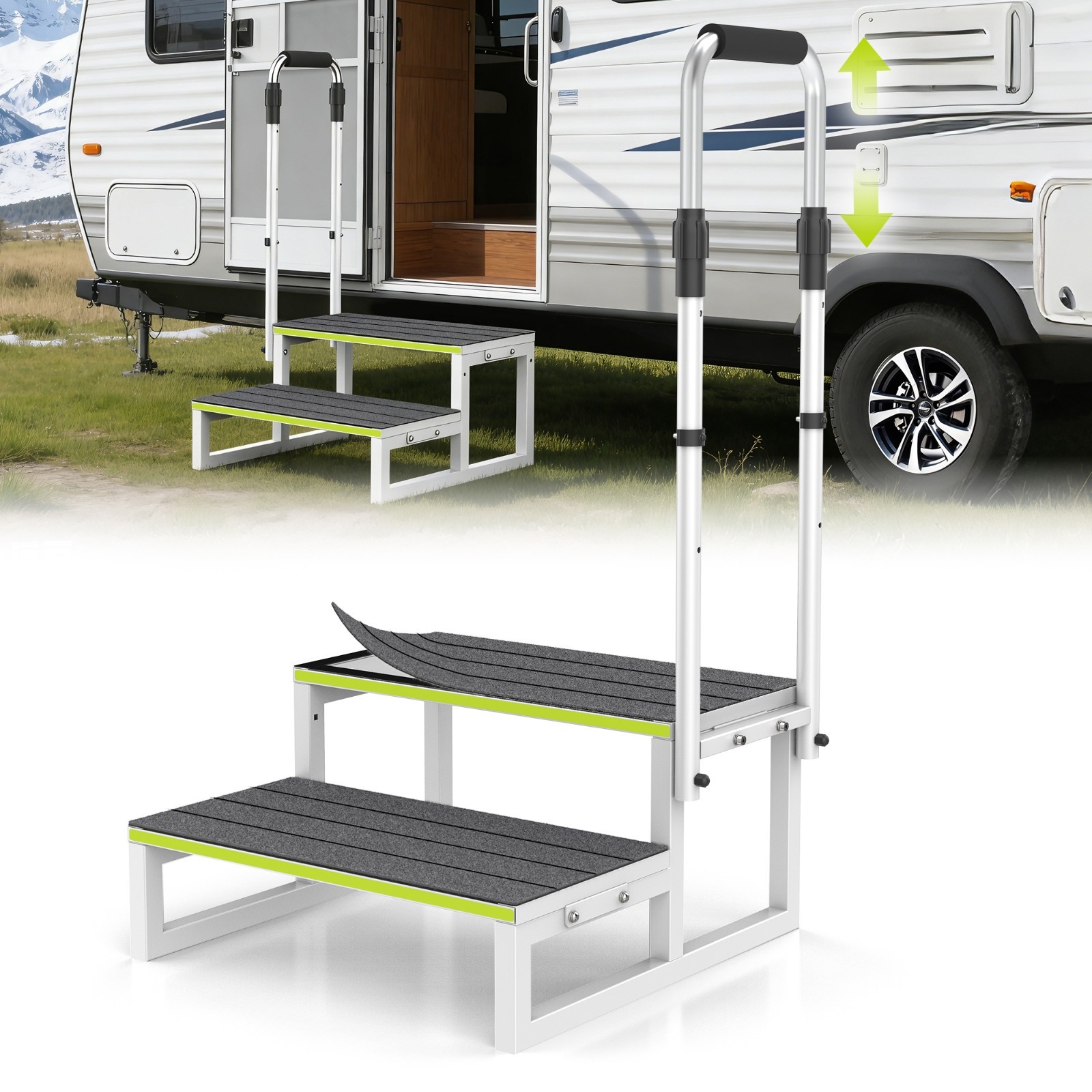 Step Stool with Handle for Elderly,Wide Platform and Anti-Slip Mats gallery