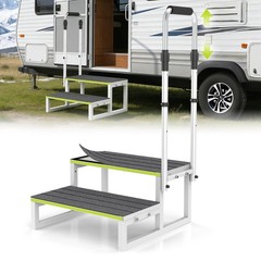Step Stool with Handle for Elderly,Wide Platform and Anti-Slip Mats