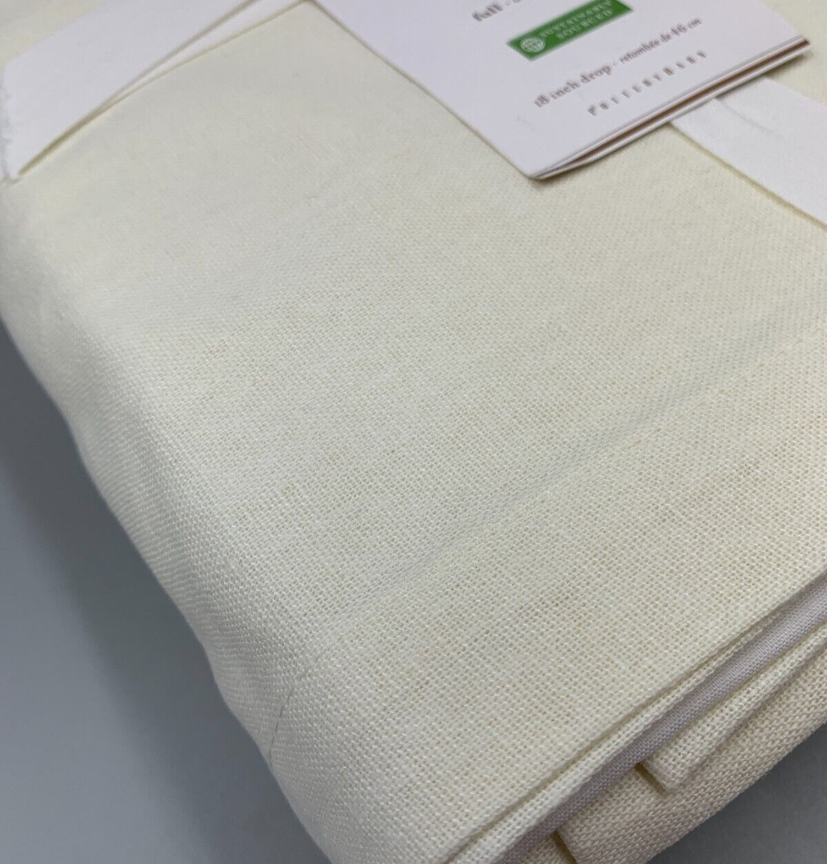 Pottery Barn Essentials Linen Cotton Bed Skirt Ivory Full 18" DROP #Q78M gallery