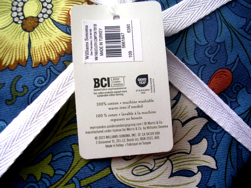 WILLIAMS SONOMA MORRIS & CO COMPTON TABLECLOTH 100% COTTON 70 X 126 INCHES N/WTG gallery