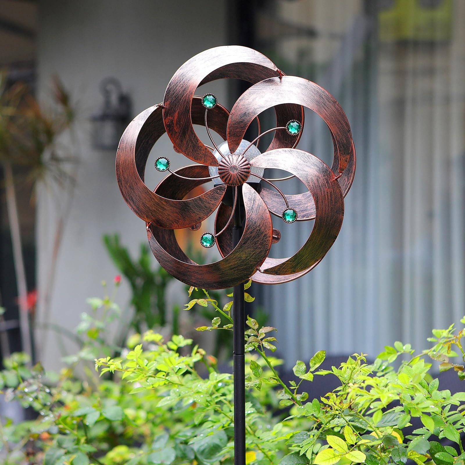 Solar Wind Spinner Improved 360 Degrees Swivel Multi-Color LED Lighting Glass... gallery